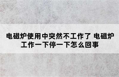 电磁炉使用中突然不工作了 电磁炉工作一下停一下怎么回事